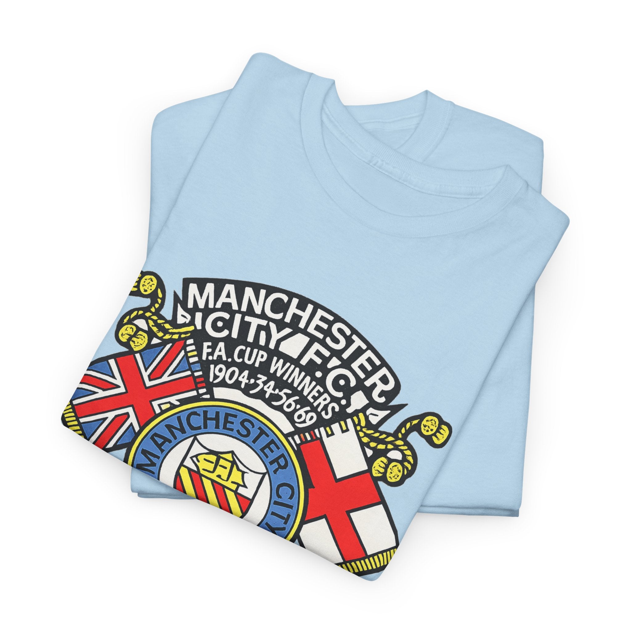 Manchester City Vintage Crest Tee — 'The Super Blues' 1970 European Cup Winners