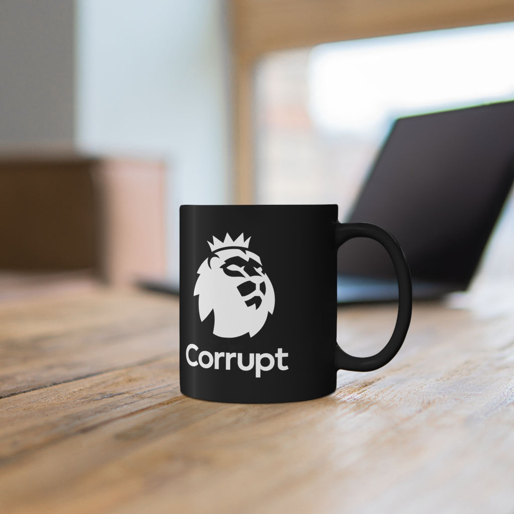 Premier League Corrupt Lion Logo Black Mug — 11oz/15oz Coffee Cup