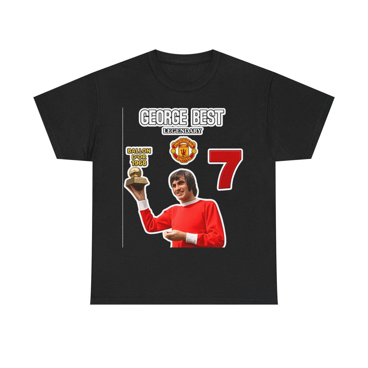 George Best Manchester United #7 Vintage Soccer T-Shirt – Ballon d'Or Tribute