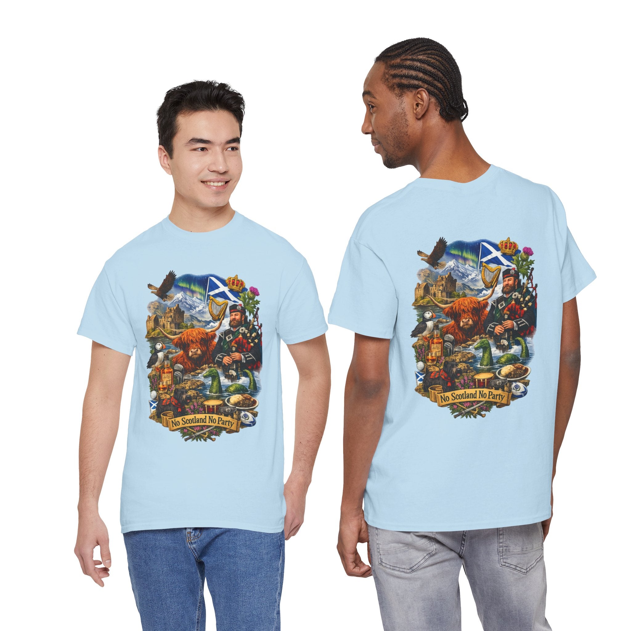 Scotland Collage T-Shirt — "No Scotland No Party" Scottish Heritage Tee