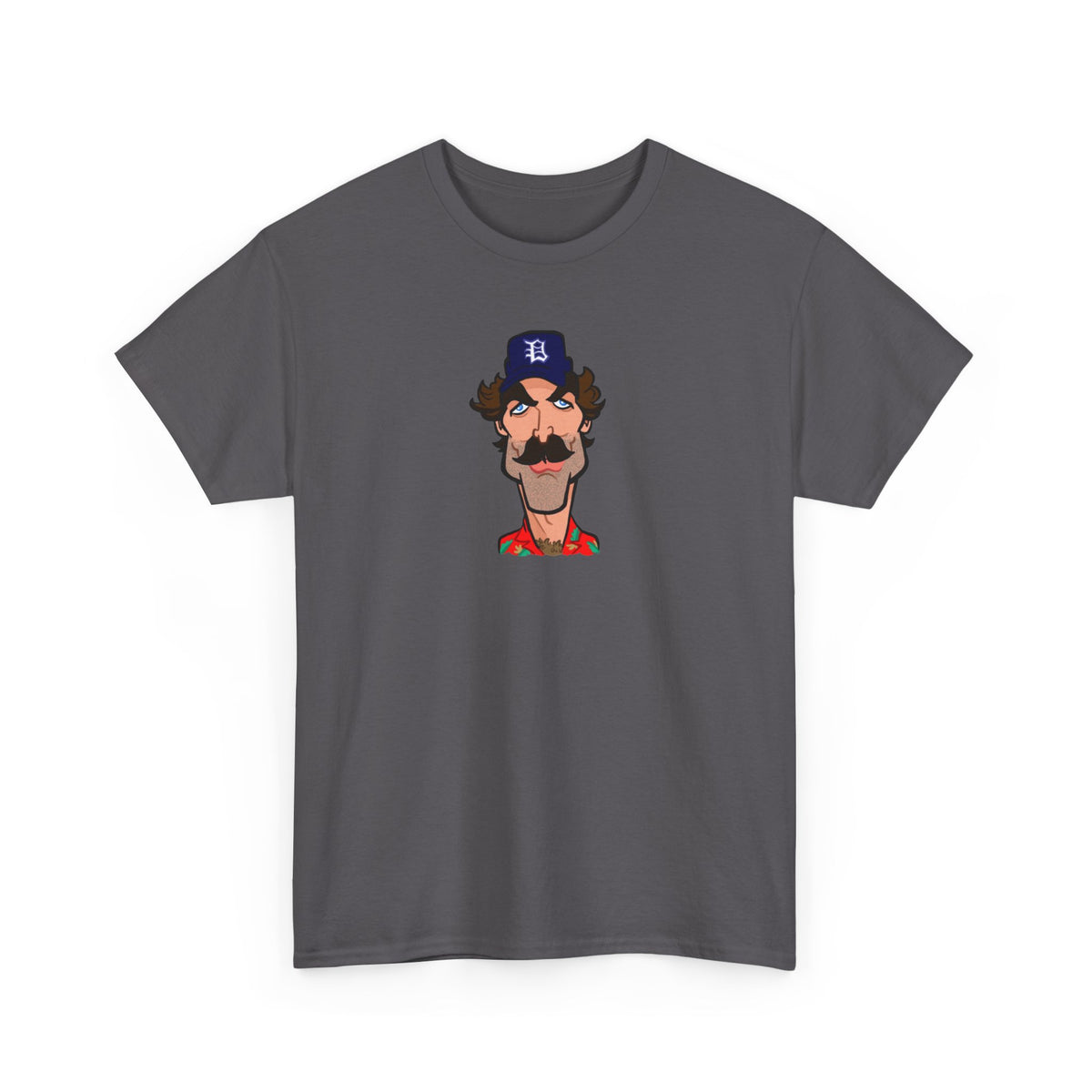 Magnum PI Retro Caricature T-Shirt — Retro Mustache Hat Portrait Tee