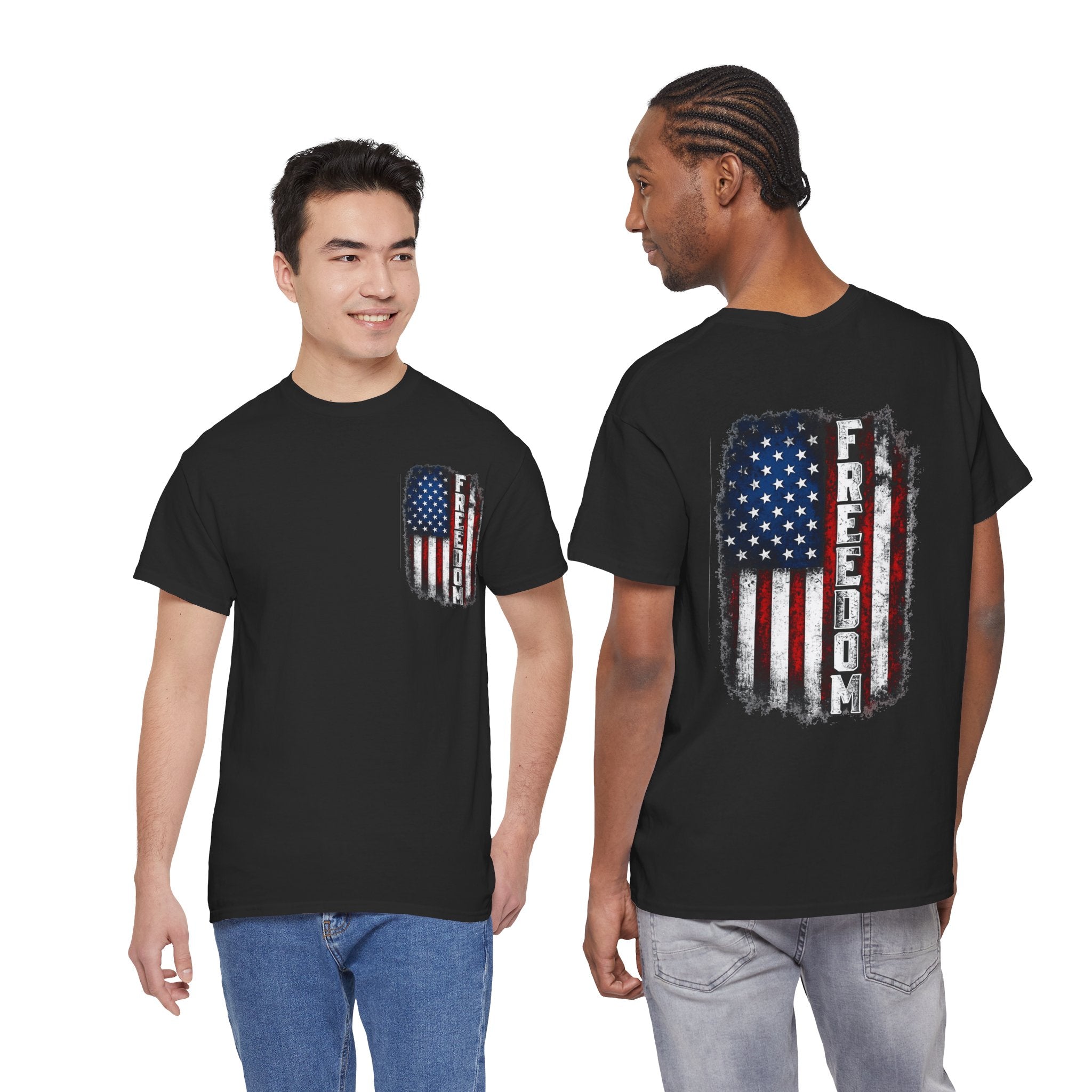 Freedom American Flag T-Shirt — Distressed USA Patriotic Tee
