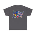 USA Map Flag T-Shirt — United States State Flag Map Tee