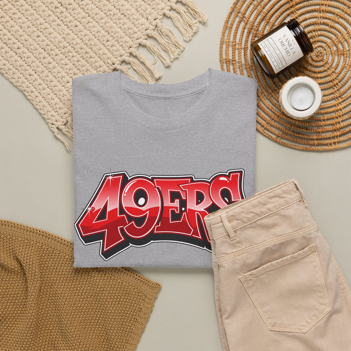 T-Shirt — '49ERS' Red Graffiti Sports Logo Tee