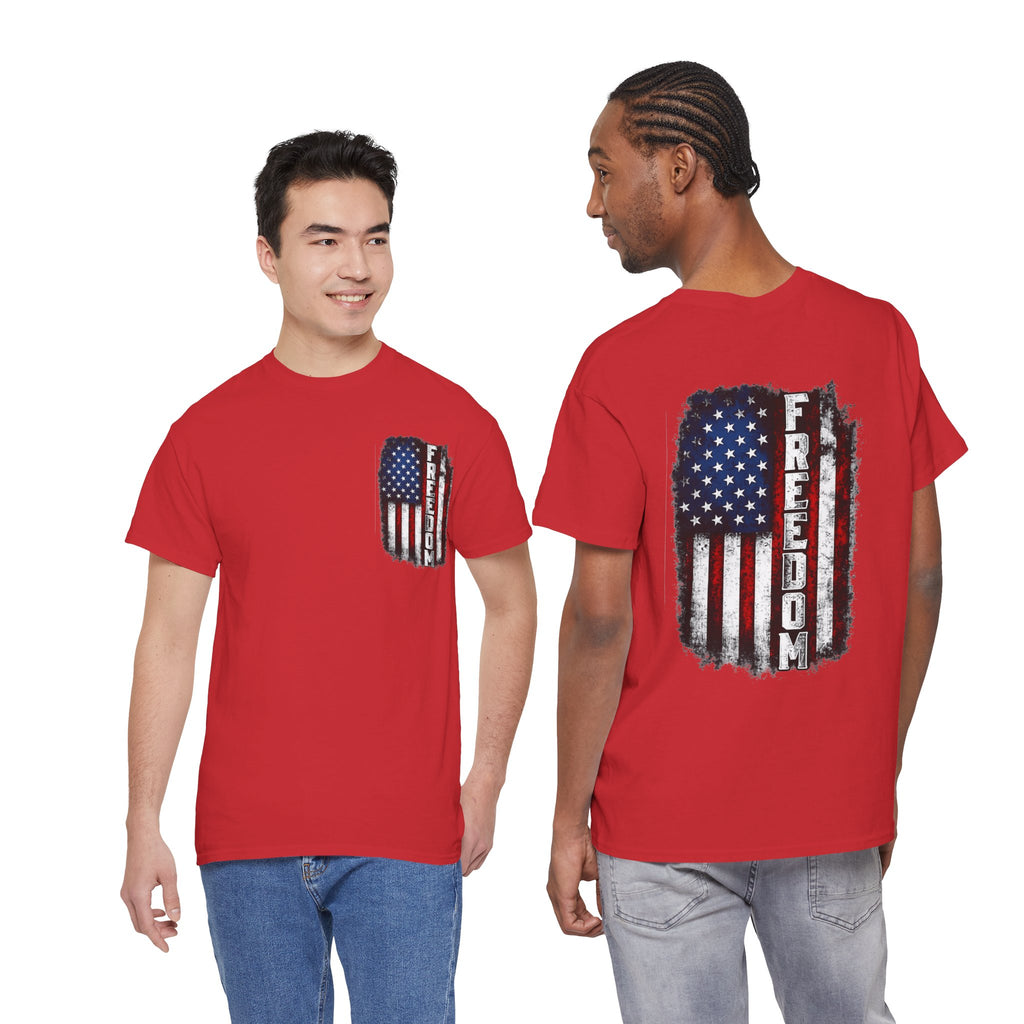 Freedom American Flag T-Shirt — Distressed USA Patriotic Tee