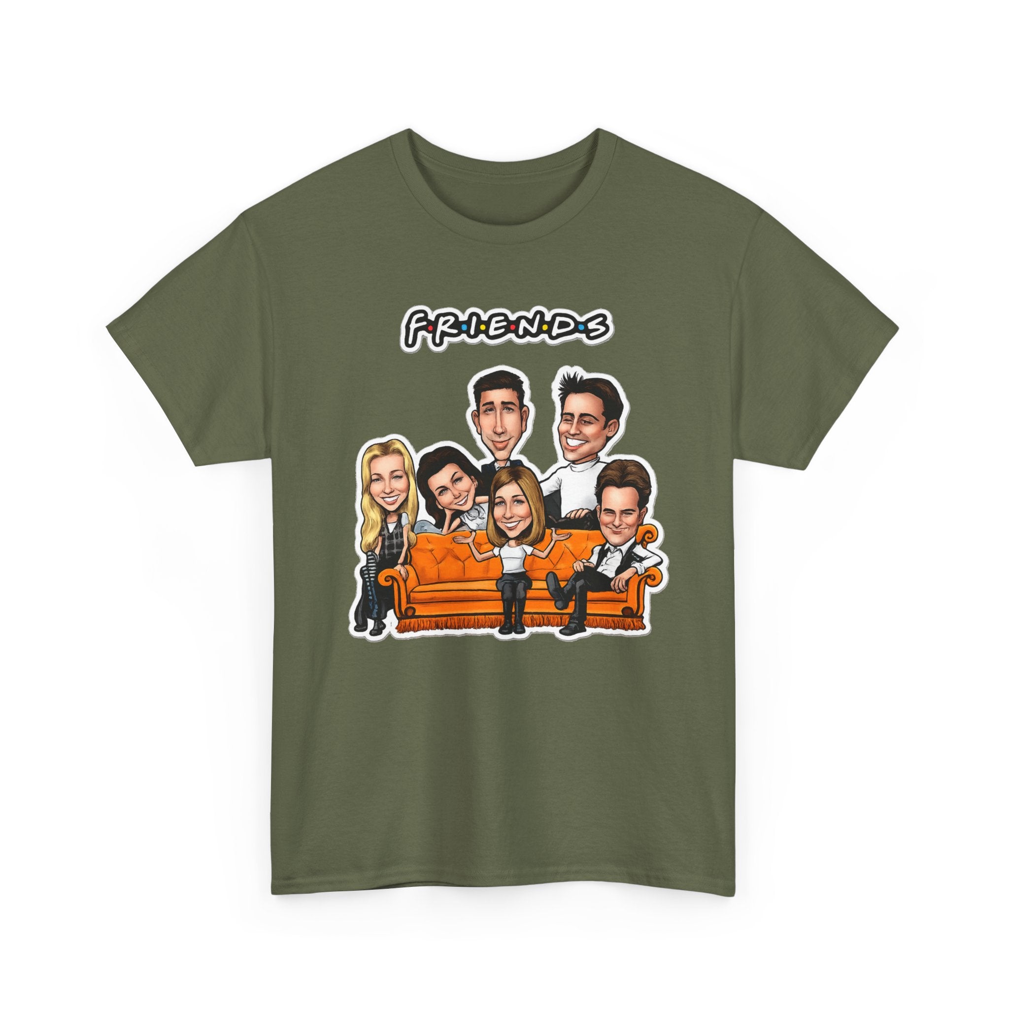 Friends TV Show Cartoon Cast T-Shirt — Iconic Couch Graphic Tee