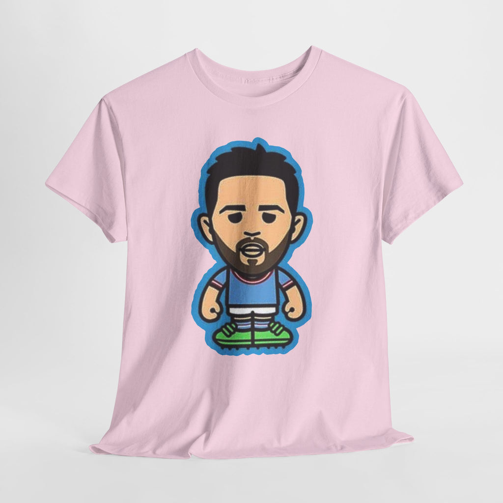 Bernardo Silva Manchester City Legend Graphic Tee — Player Cartoon Front & Tribute Poster Back