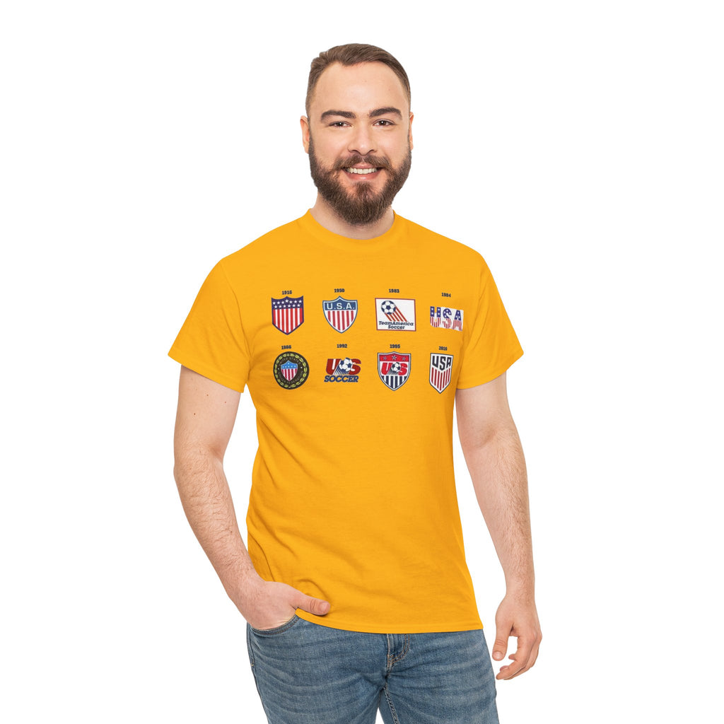 USA Soccer Logos Graphic Tee — Retro American Soccer Logo T‑Shirt