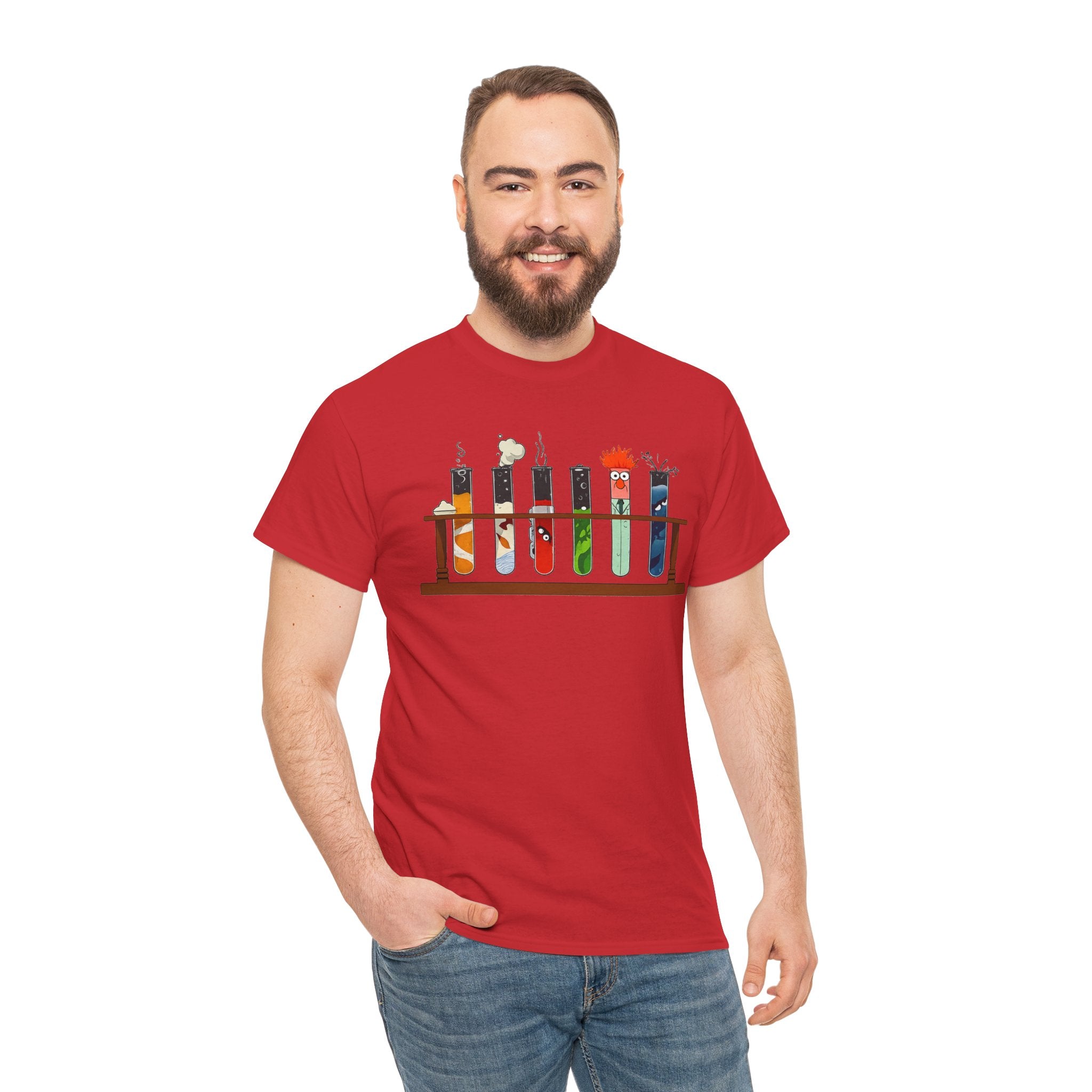 Muppets Beaker Science Test Tube Cats T‑Shirt — Cute Laboratory Cat Illustrations Tee