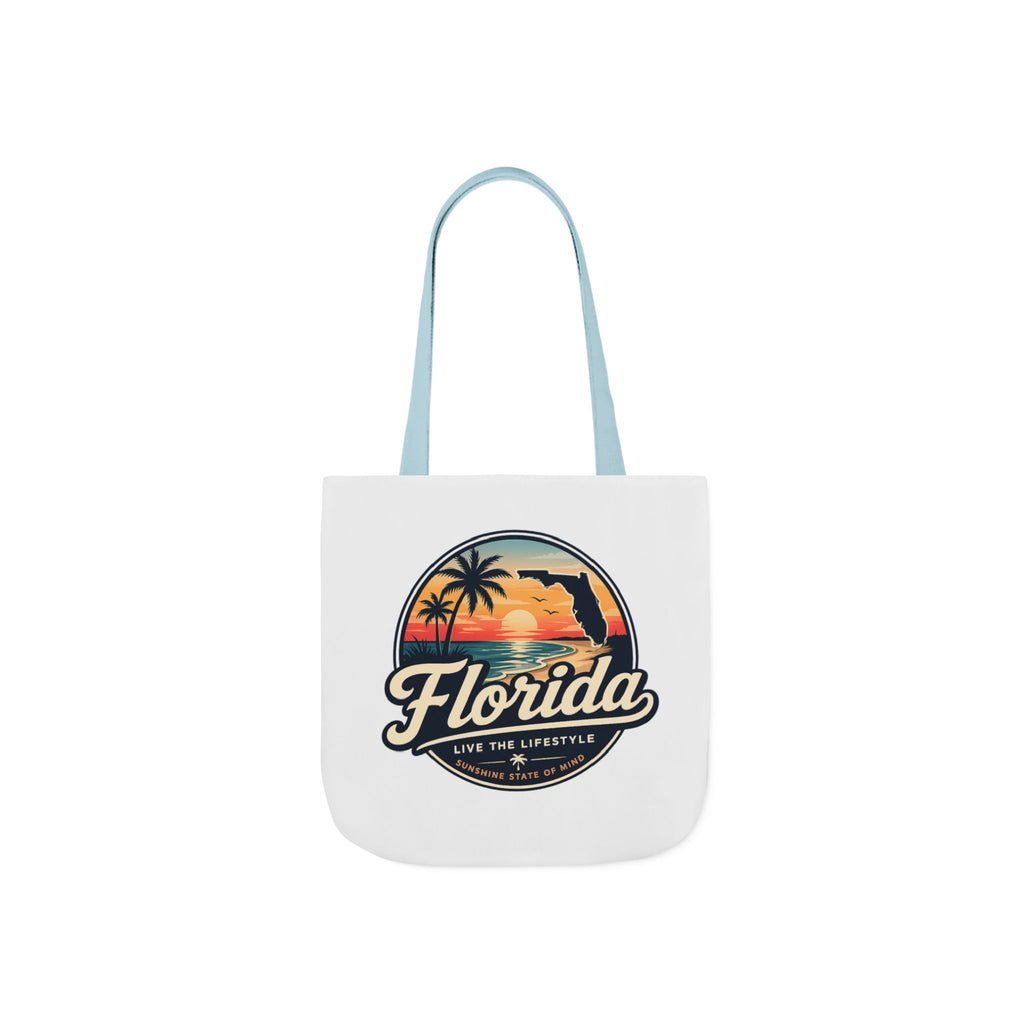 Florida Sunset Canvas Tote Bag — Retro Palm Beach Design