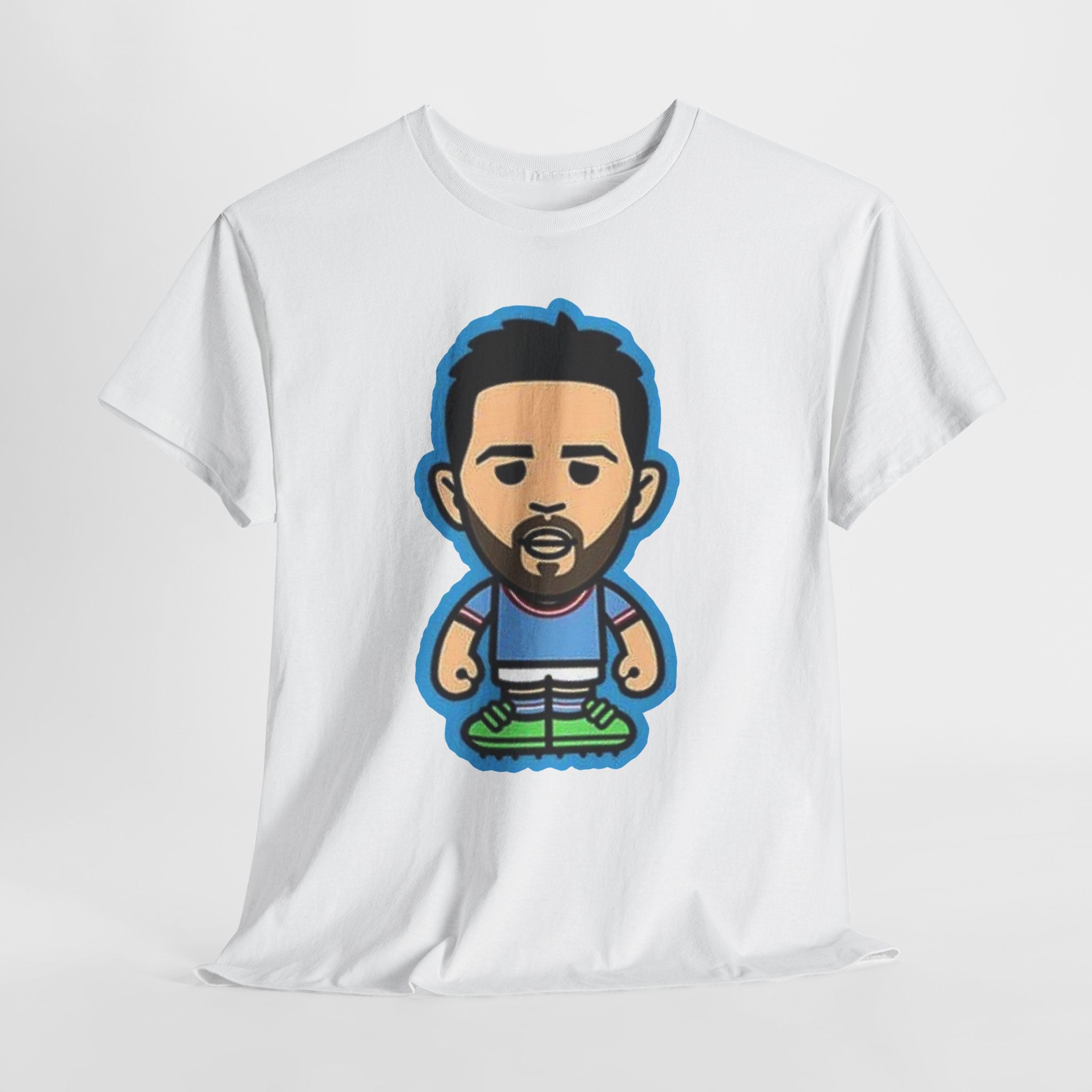 Bernardo Silva Manchester City Legend Graphic Tee — Player Cartoon Front & Tribute Poster Back