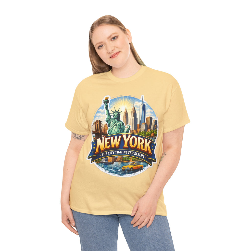 New York City T-Shirt - 'The City That Never Sleeps' Vintage Skyline Tee