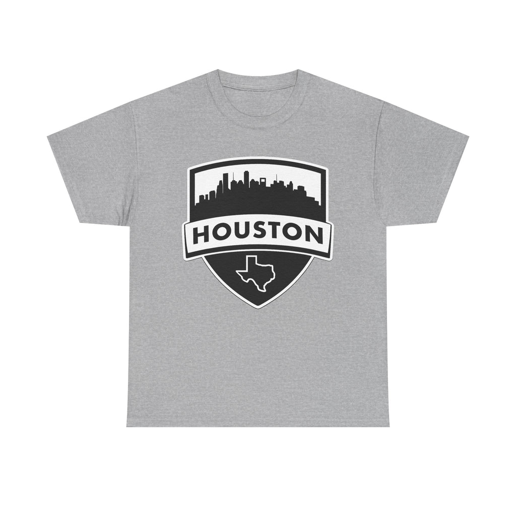 Houston Skyline Shield T-Shirt — Texas Outline City Pride Tee