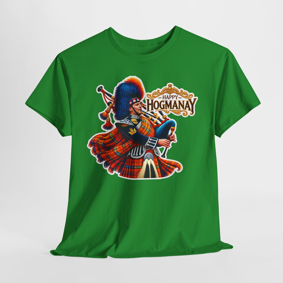 Hogmanay Bagpiper T‑Shirt — Happy Hogmanay Scottish New Year Tee