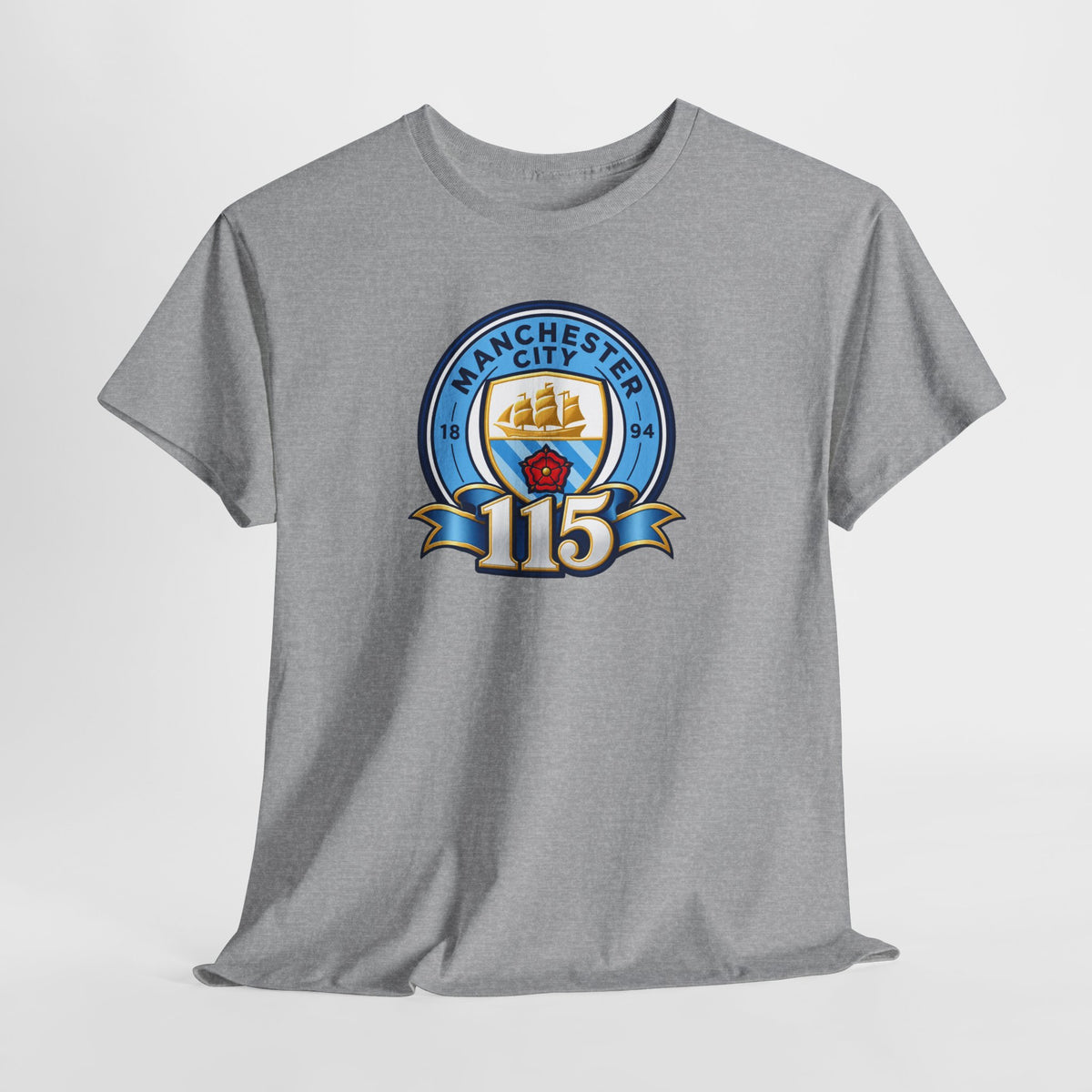 Manchester City 115th Crest Inspired Cotton T-Shirt