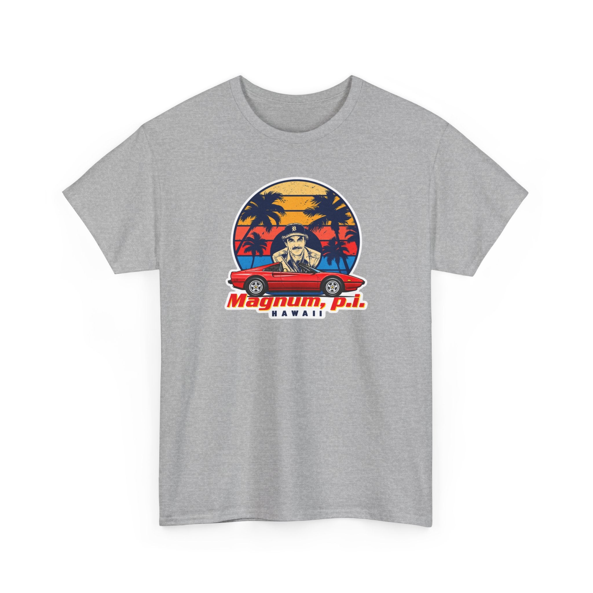 Magnum P.I. Hawaii Retro Sunset Cotton T-Shirt / Tee