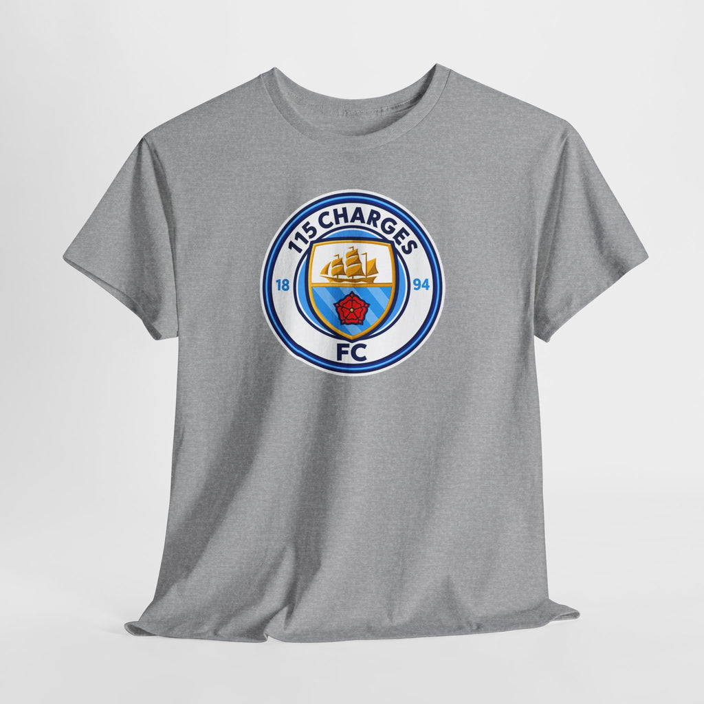115 Charges FC Crest Cotton Tee — Vintage Blue Club Logo T-Shirt