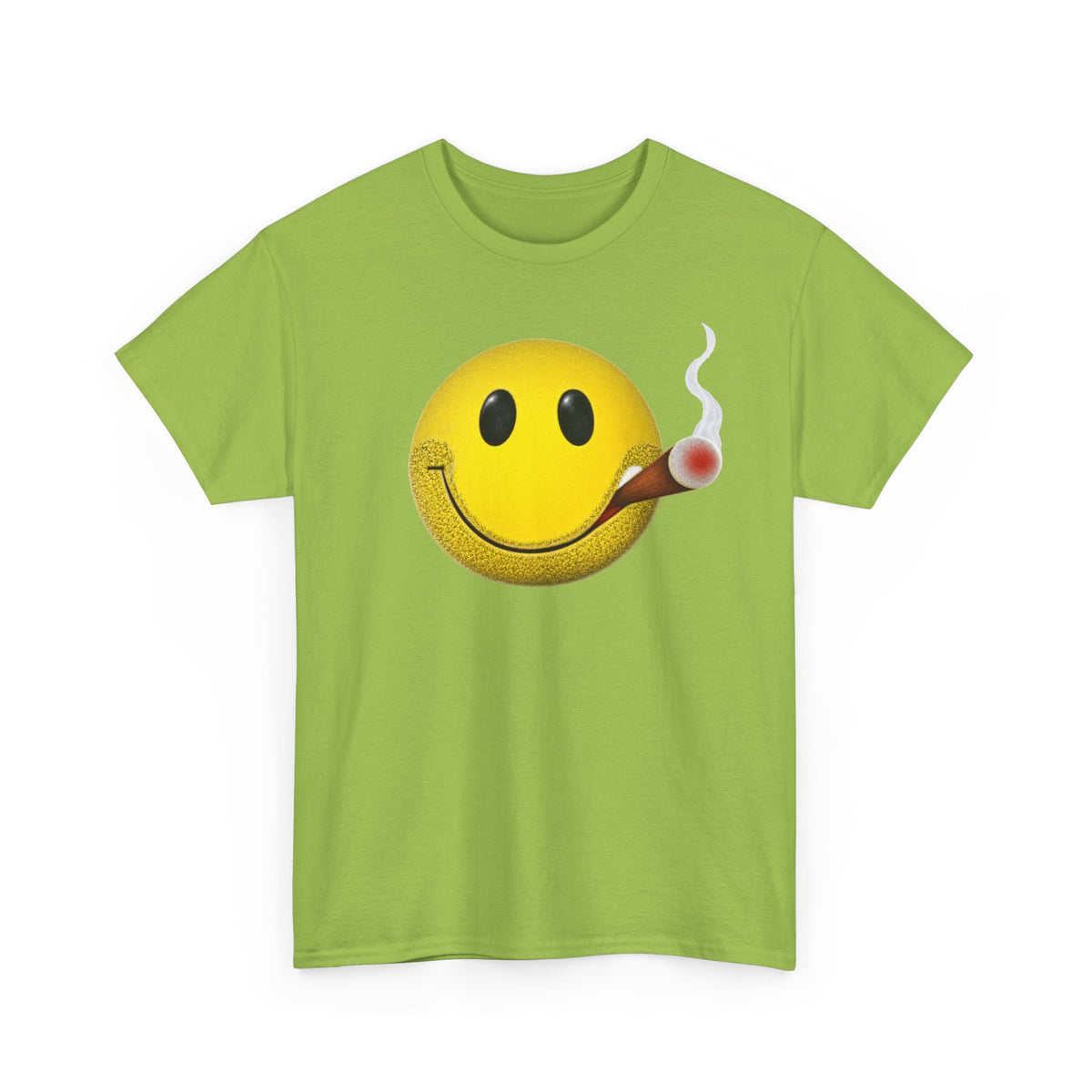 Smoking Happy Face Cigar Unisex Heavy Cotton Tee