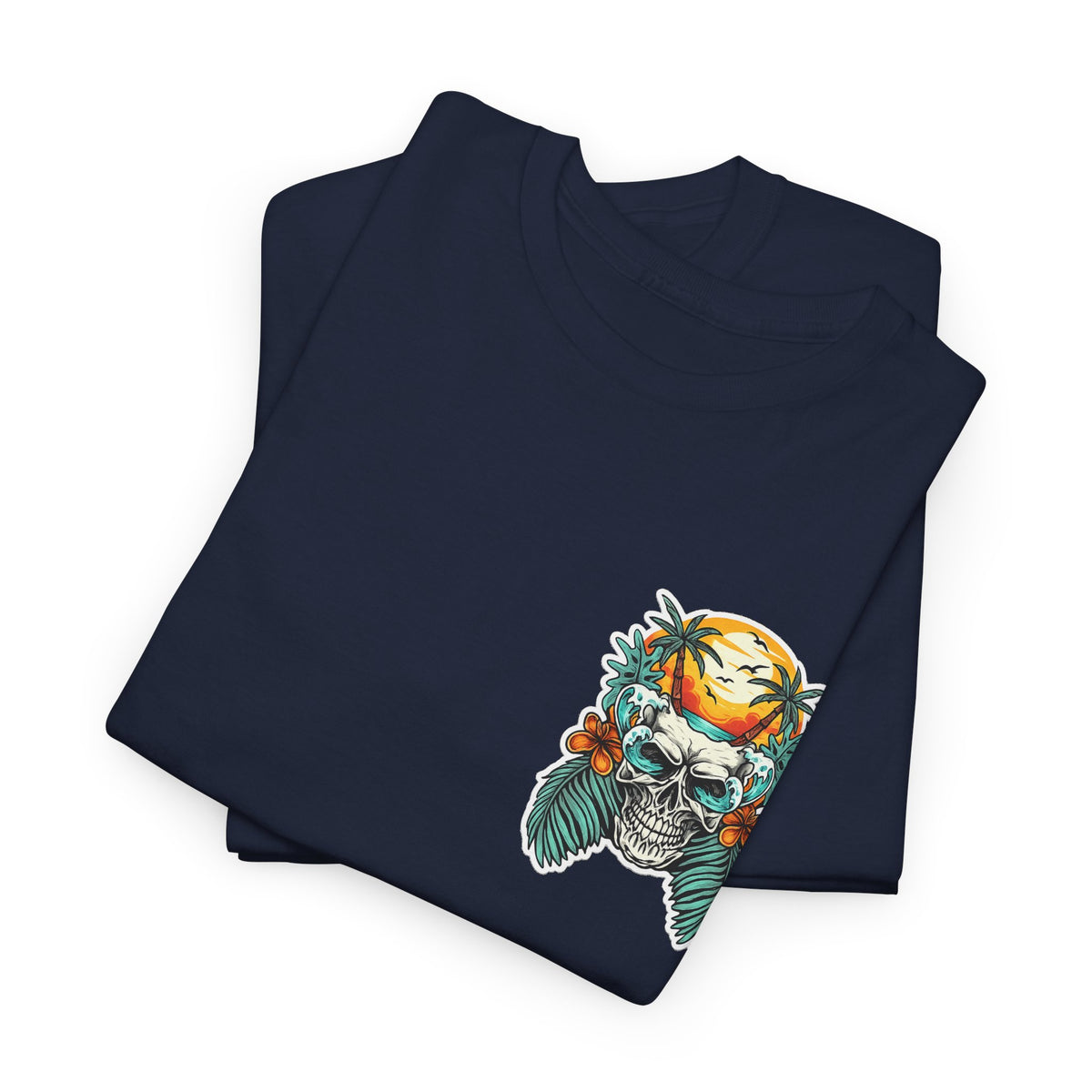 Tropical Skull Tee — Sunset Palm Beach Skull T-Shirt