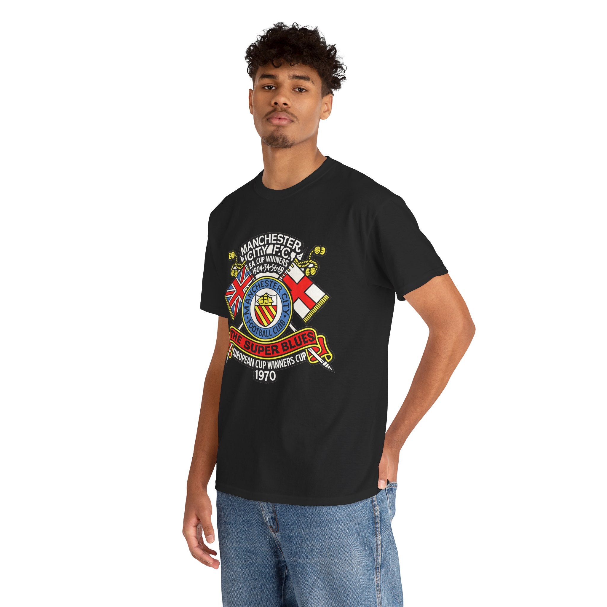 Manchester City Vintage Crest Tee — 'The Super Blues' 1970 European Cup Winners