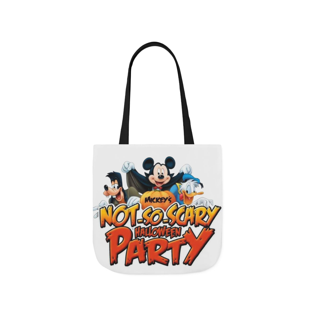 Halloween Party Canvas Tote Bag — "Not-So-Scary Halloween Party" Graphic