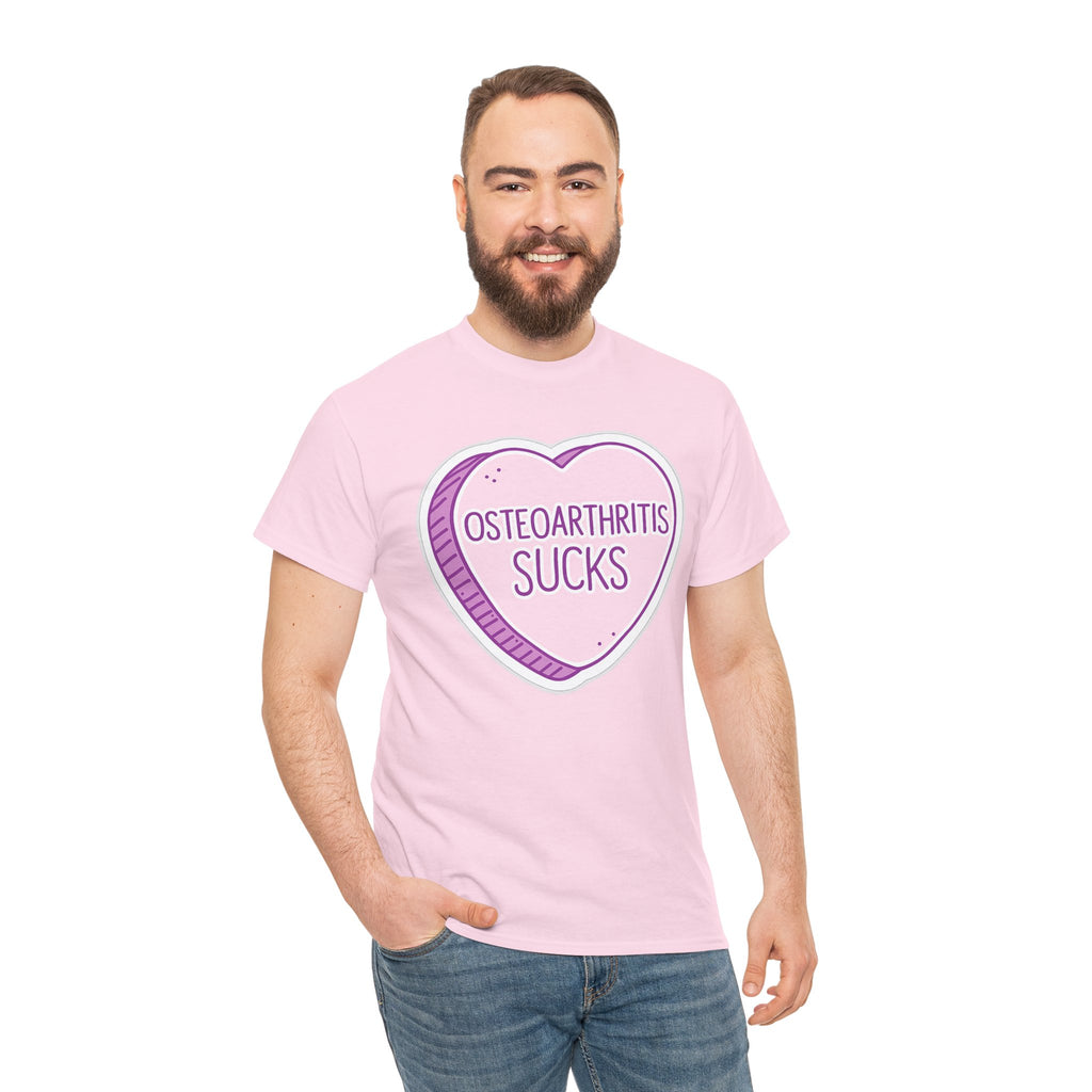 Osteoarthritis Sucks T-Shirt — Pink Heart Awareness Tee