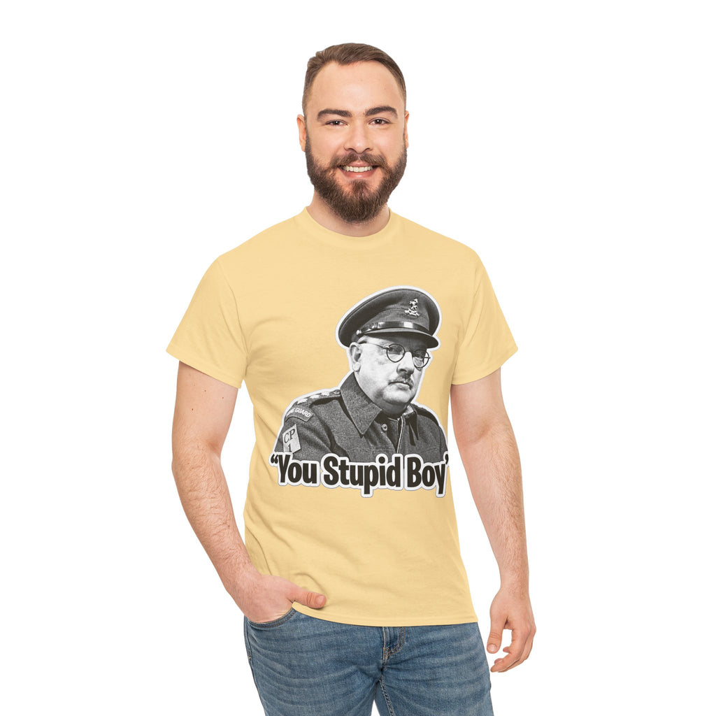 Dads Army Inspired You Stupid Boy T-Shirt — Vintage Cop Illustration Funny Graphic Tee