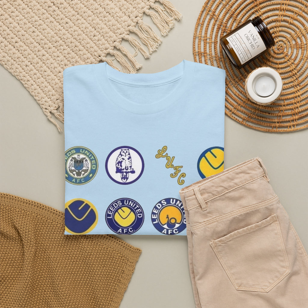 Leeds United Retro Crest Cotton T-Shirt — Vintage Football Club Emblem Tee