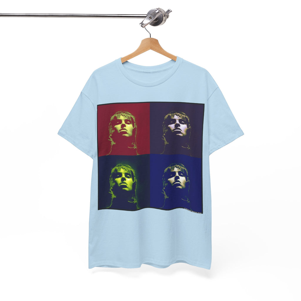 Liam Gallagher Oasis Pop Art Portrait T-Shirt - Retro Color Block Music Icon Tee