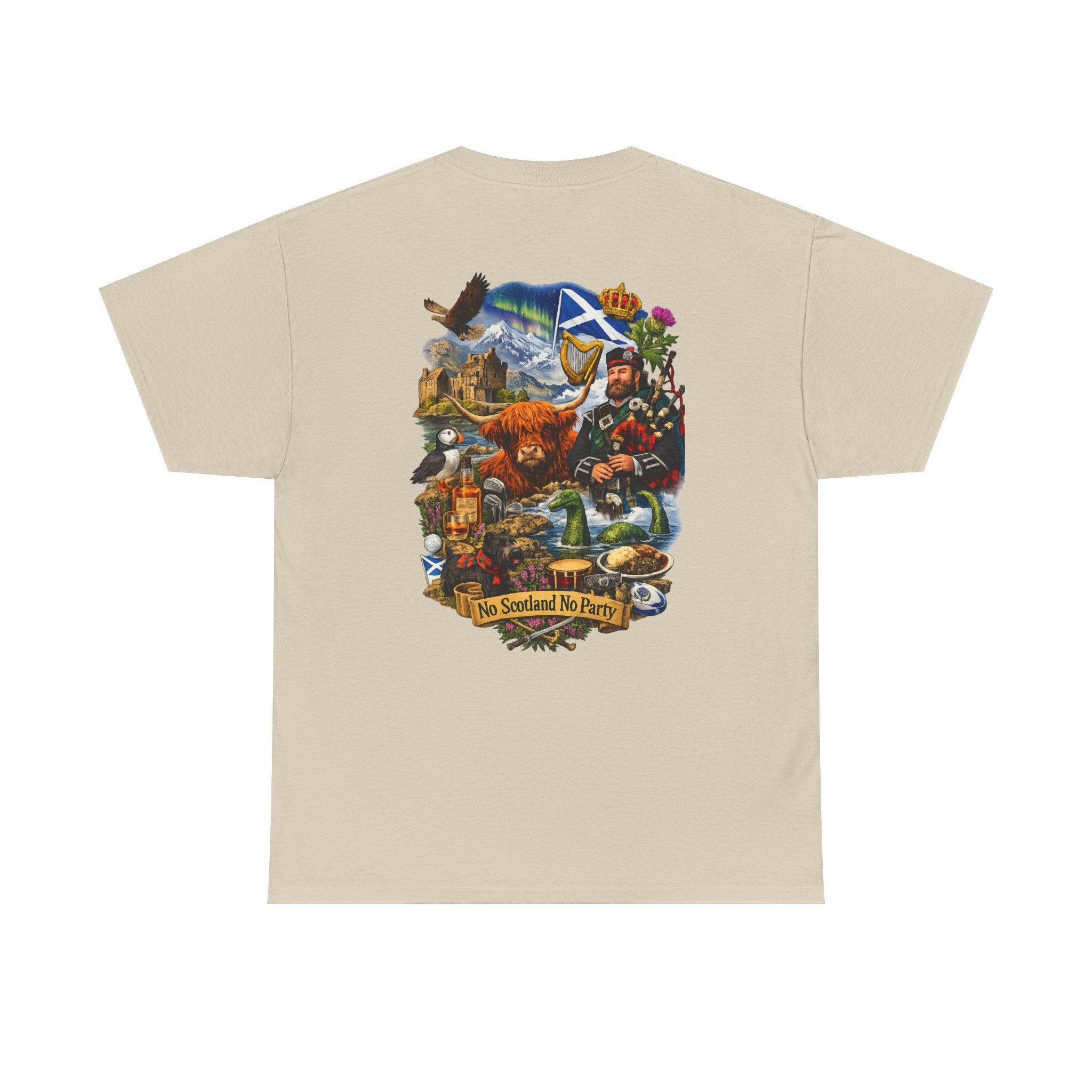 Scotland Collage T-Shirt — "No Scotland No Party" Scottish Heritage Tee