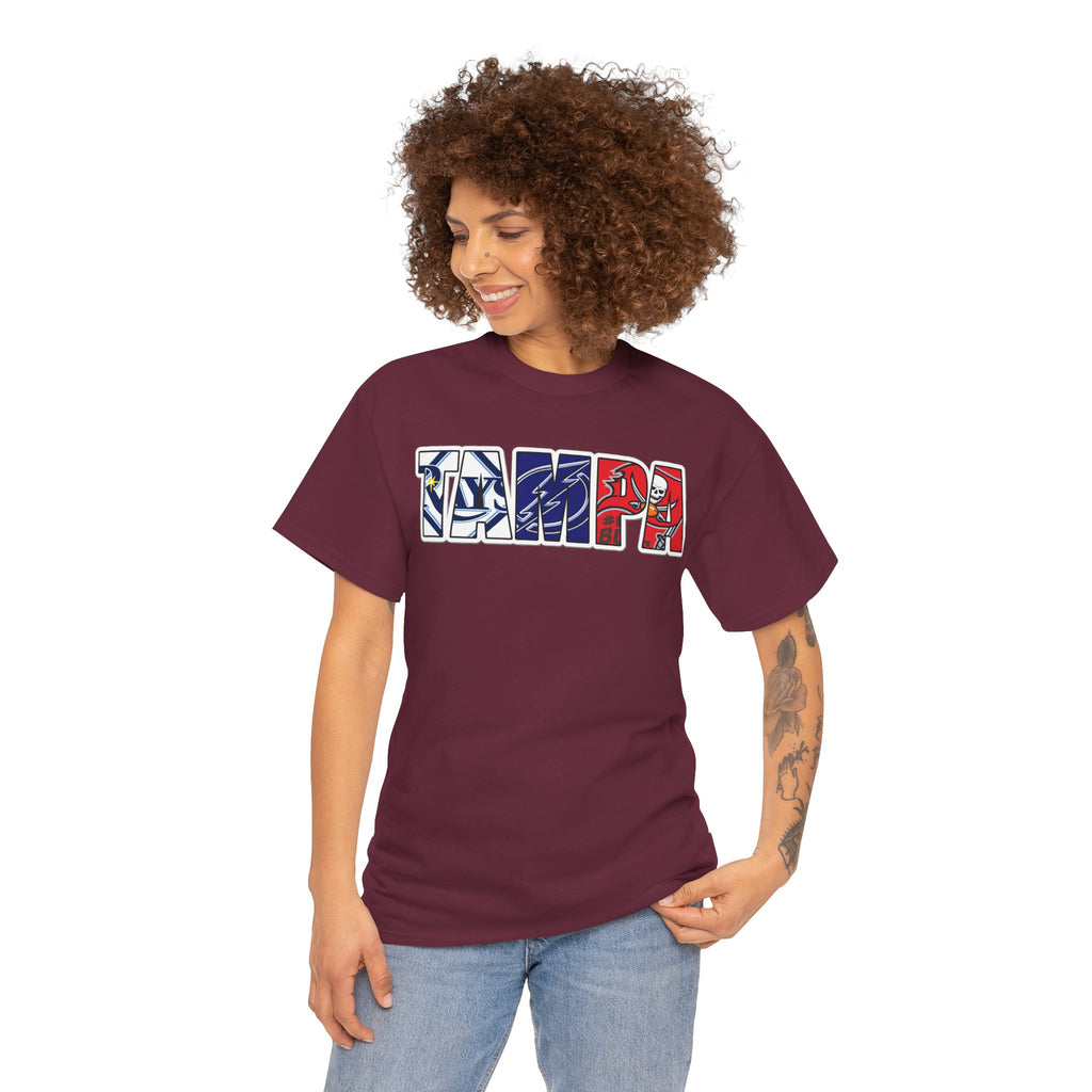 Tampa Block Letter Tee — Florida Flag Graphic T‑Shirt