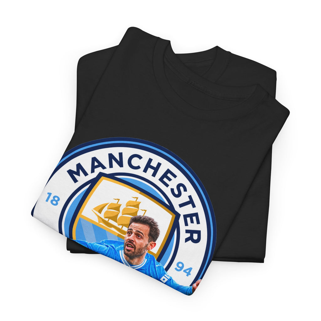 Bernardo SIlva Manchester City legend Cotton T‑Shirt — Blue Crest Football Tee