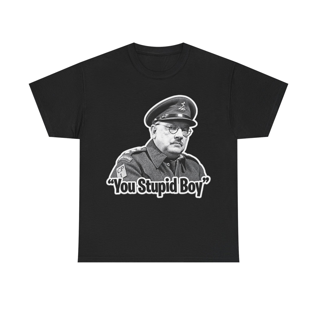 Dads Army Inspired You Stupid Boy T-Shirt — Vintage Cop Illustration Funny Graphic Tee