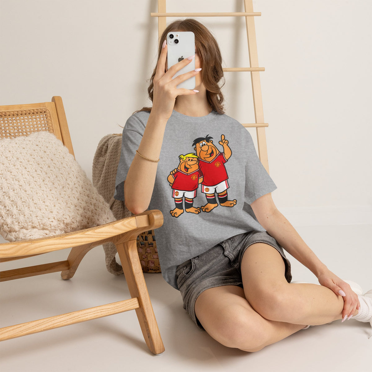 Manchester United The Flintstones Cartoon Football Fans T-Shirt