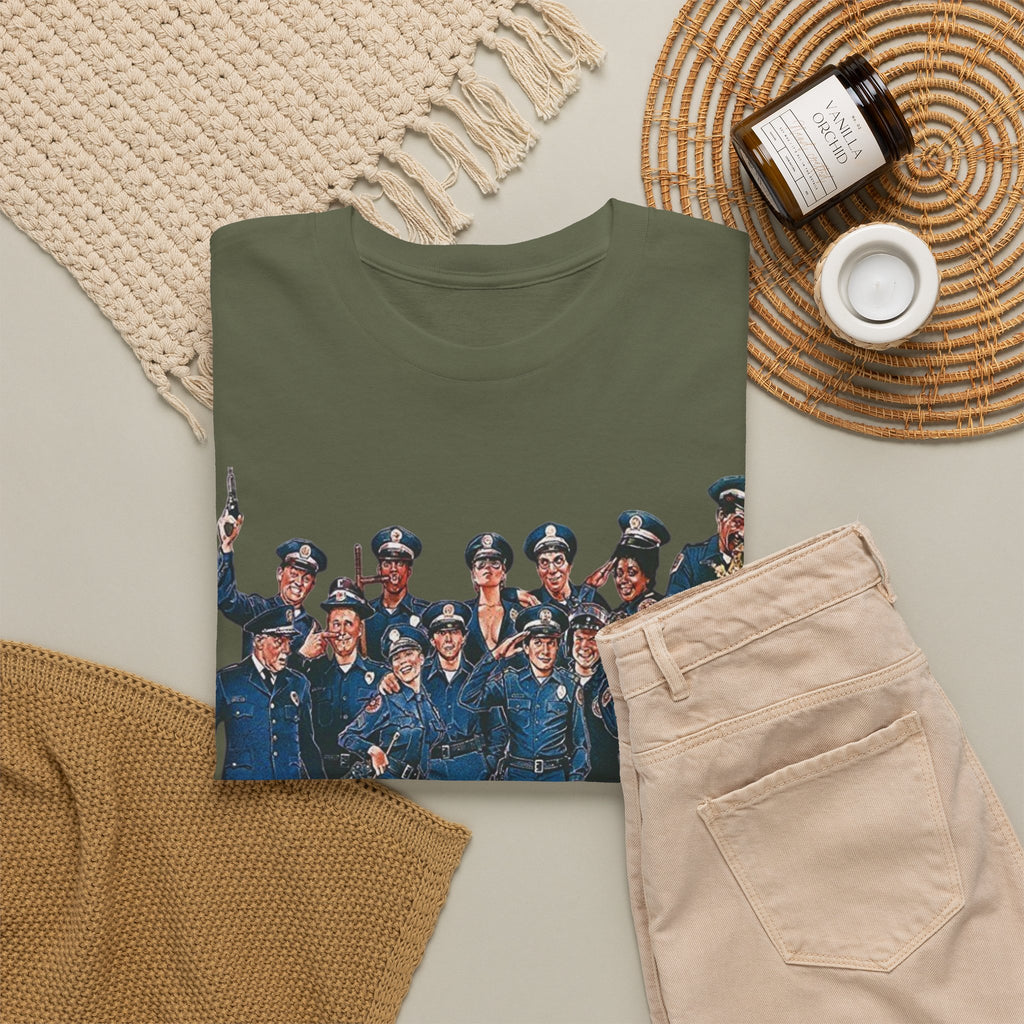 Police Academy Movie Inspired Cotton T‑Shirt — Retro Squad Photo Tee