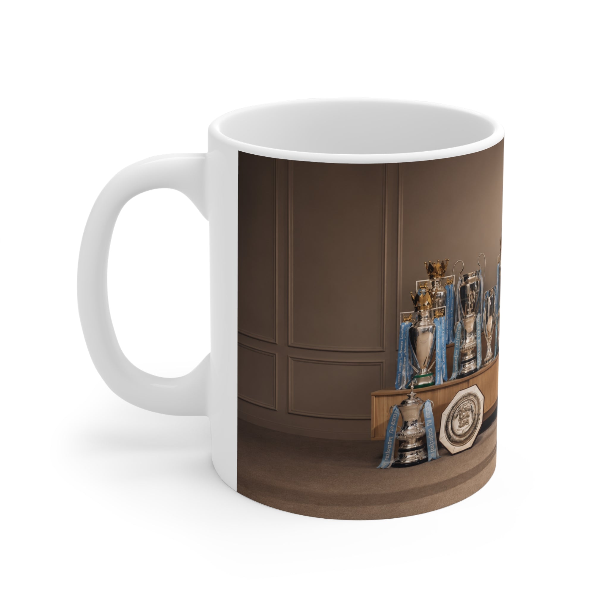 Bernardo Silva Manchester City Trophy Room Coffee Mug — Personalized Photo Ceramic Mug (11oz & 15oz)