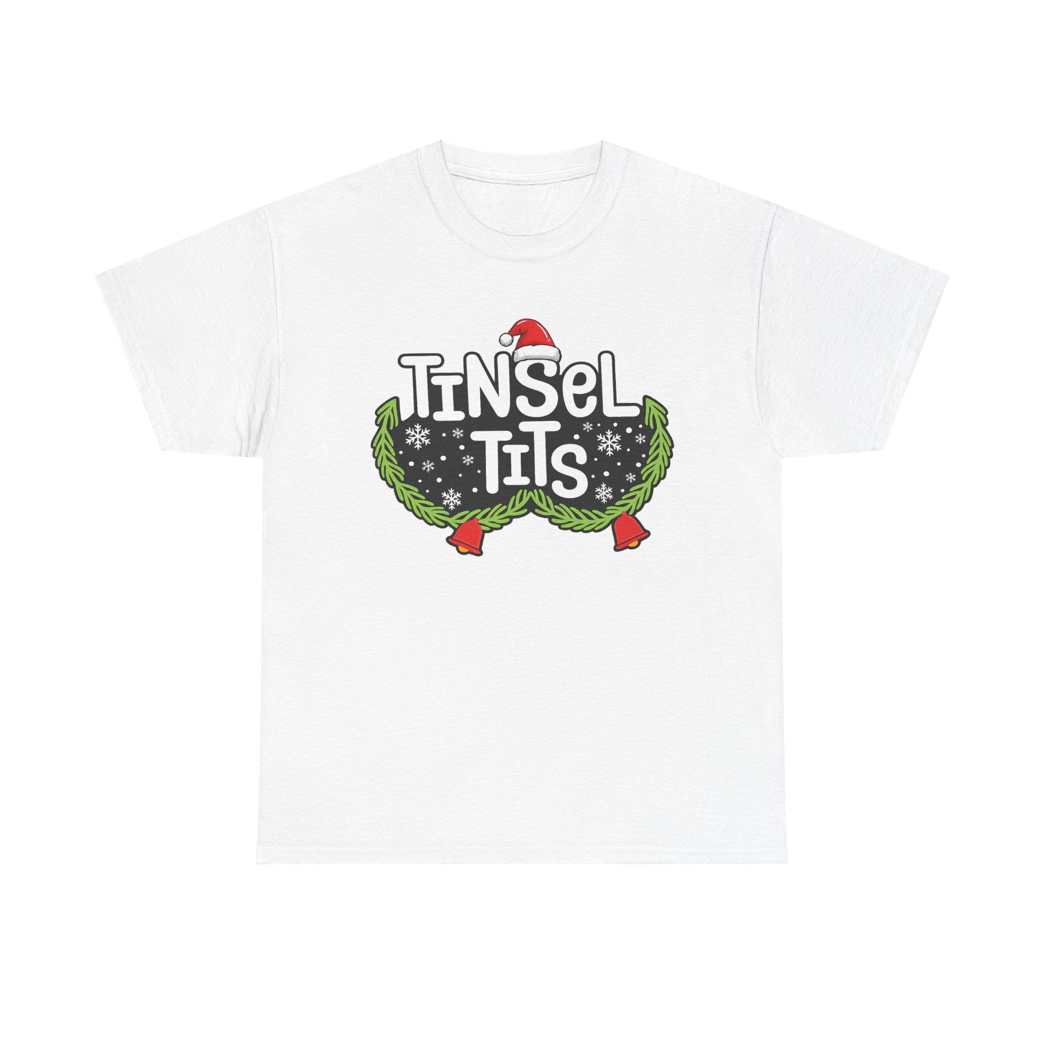 T-Shirt — "Tinsel Tits" Funny Christmas Wreath Holiday Tee