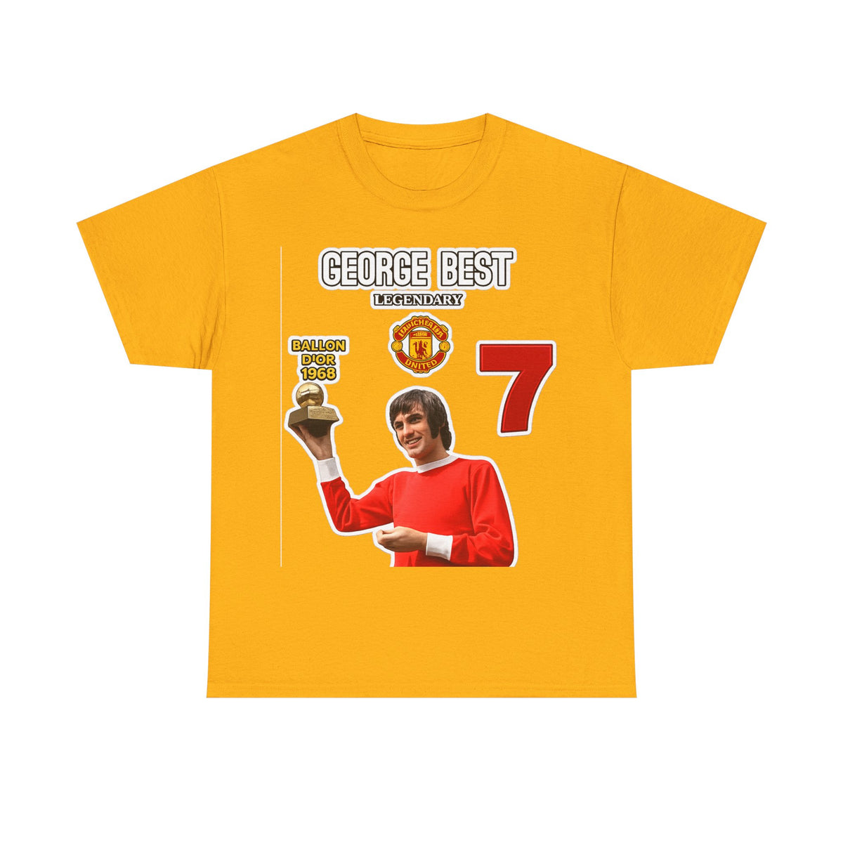 George Best Manchester United #7 Vintage Soccer T-Shirt – Ballon d'Or Tribute