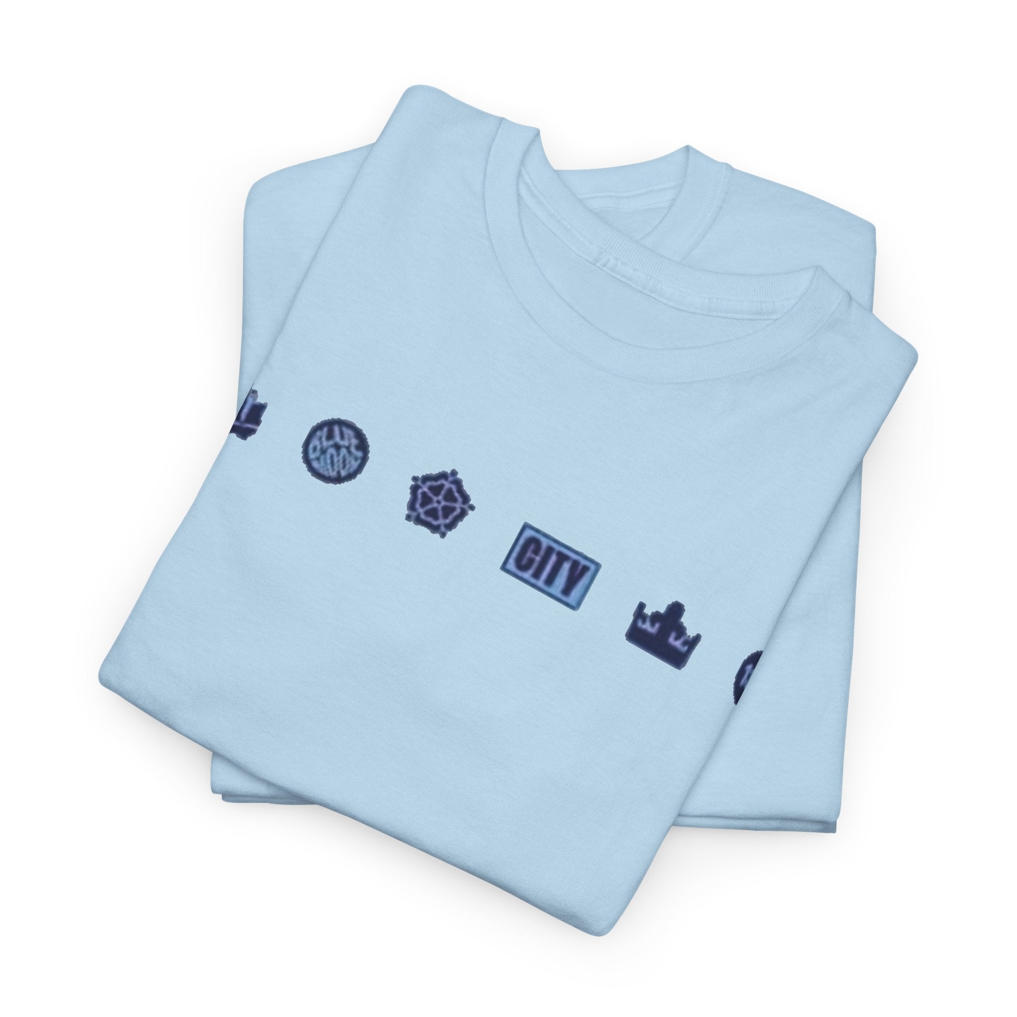 Manchester City Minimal City Icons Tee — Navy Skyline Icons Chest Print