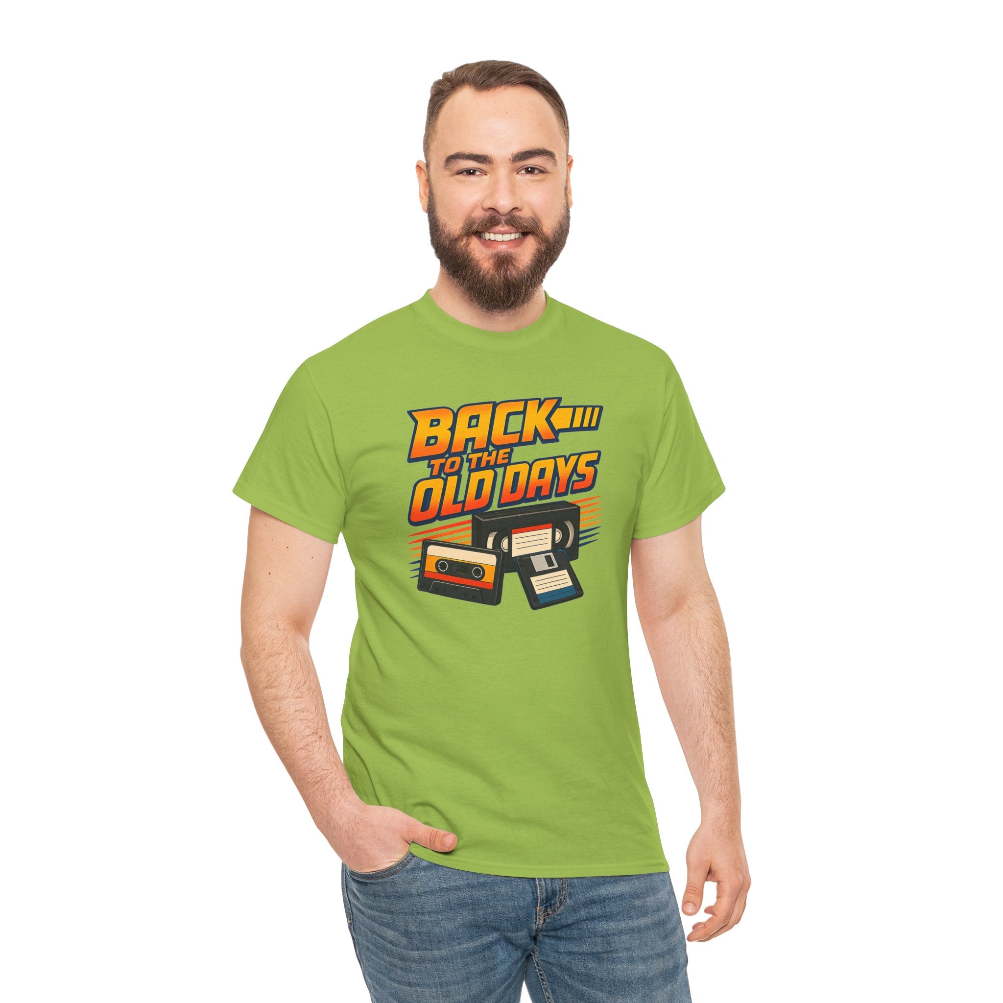 Back to the Old Days Tee – Retro Cassette & VHS Nostalgia T-Shirt
