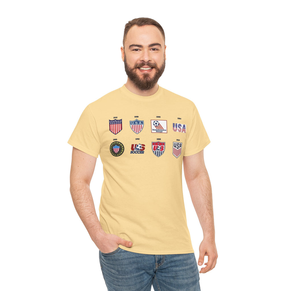 USA Soccer Logos Graphic Tee — Retro American Soccer Logo T‑Shirt