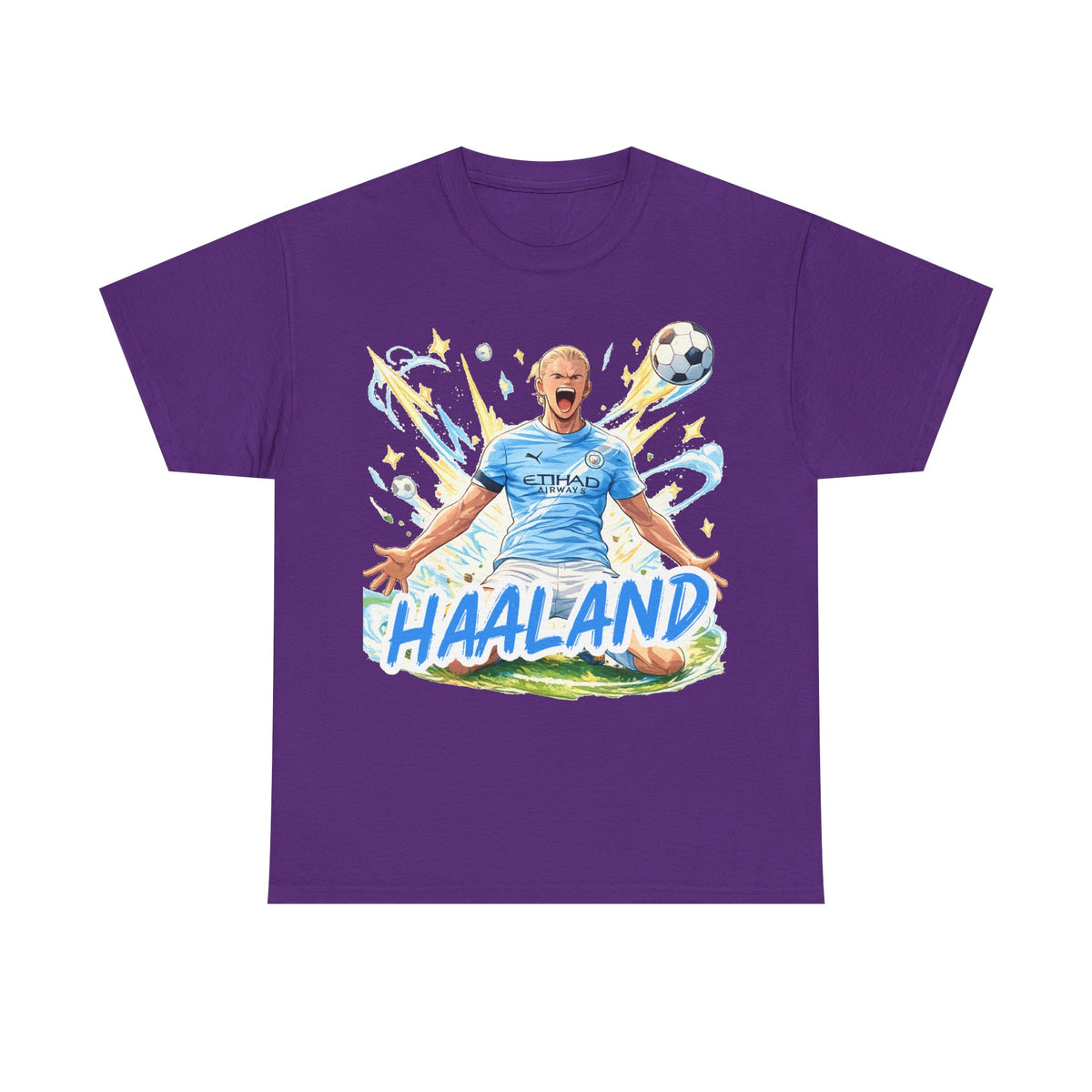 Erling Haaland Anime Fan Tee — Celebratory Football Player Graphic T-Shirt