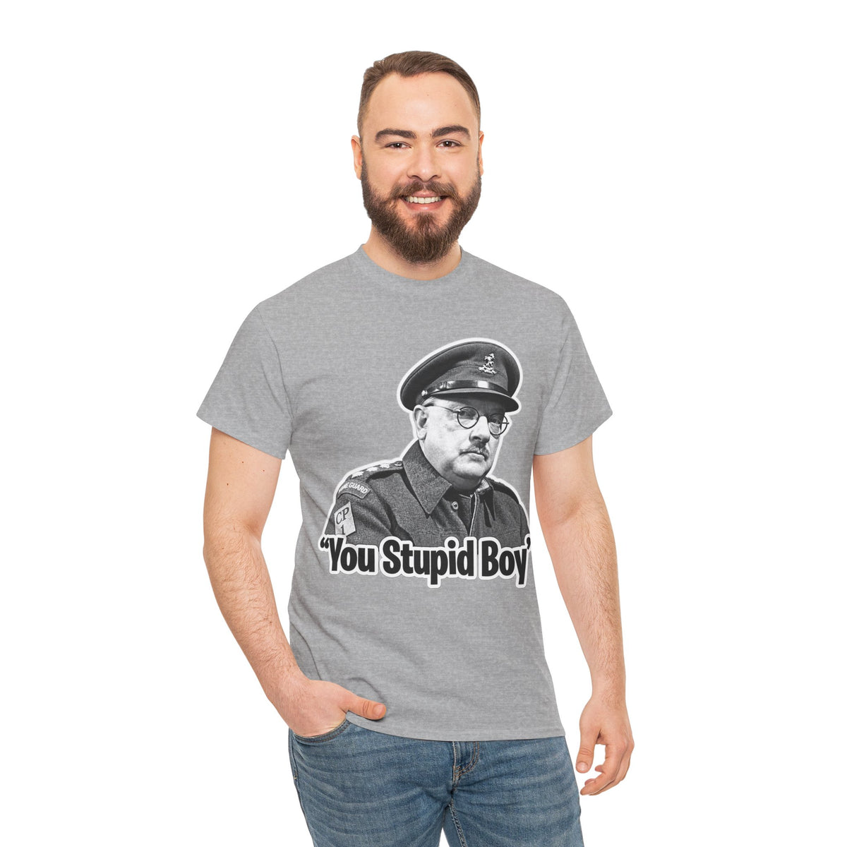 Dads Army Inspired You Stupid Boy T-Shirt — Vintage Cop Illustration Funny Graphic Tee