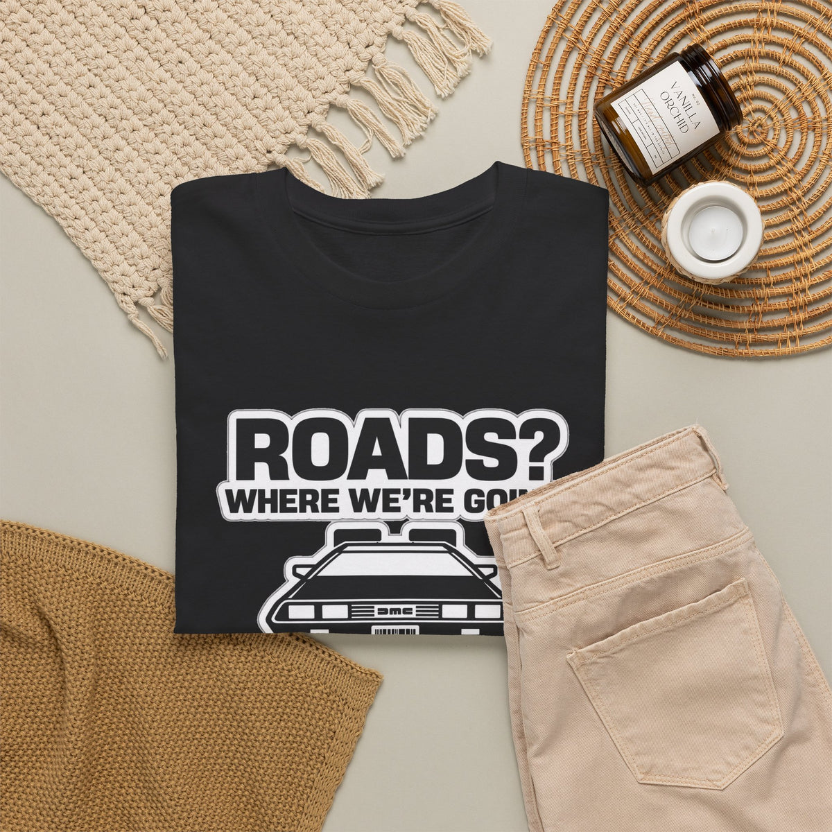 Roads? Where We’re Going We Don’t Need Roads Cotton T-Shirt