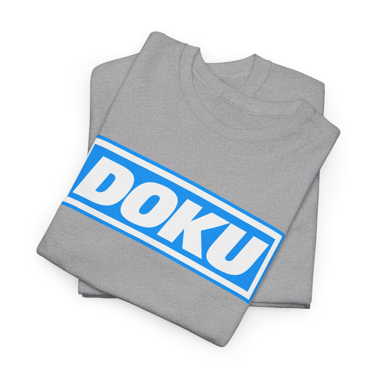 Doku Manchester City Player Logo Cotton Tee — Minimal Blue Box Graphic T-Shirt