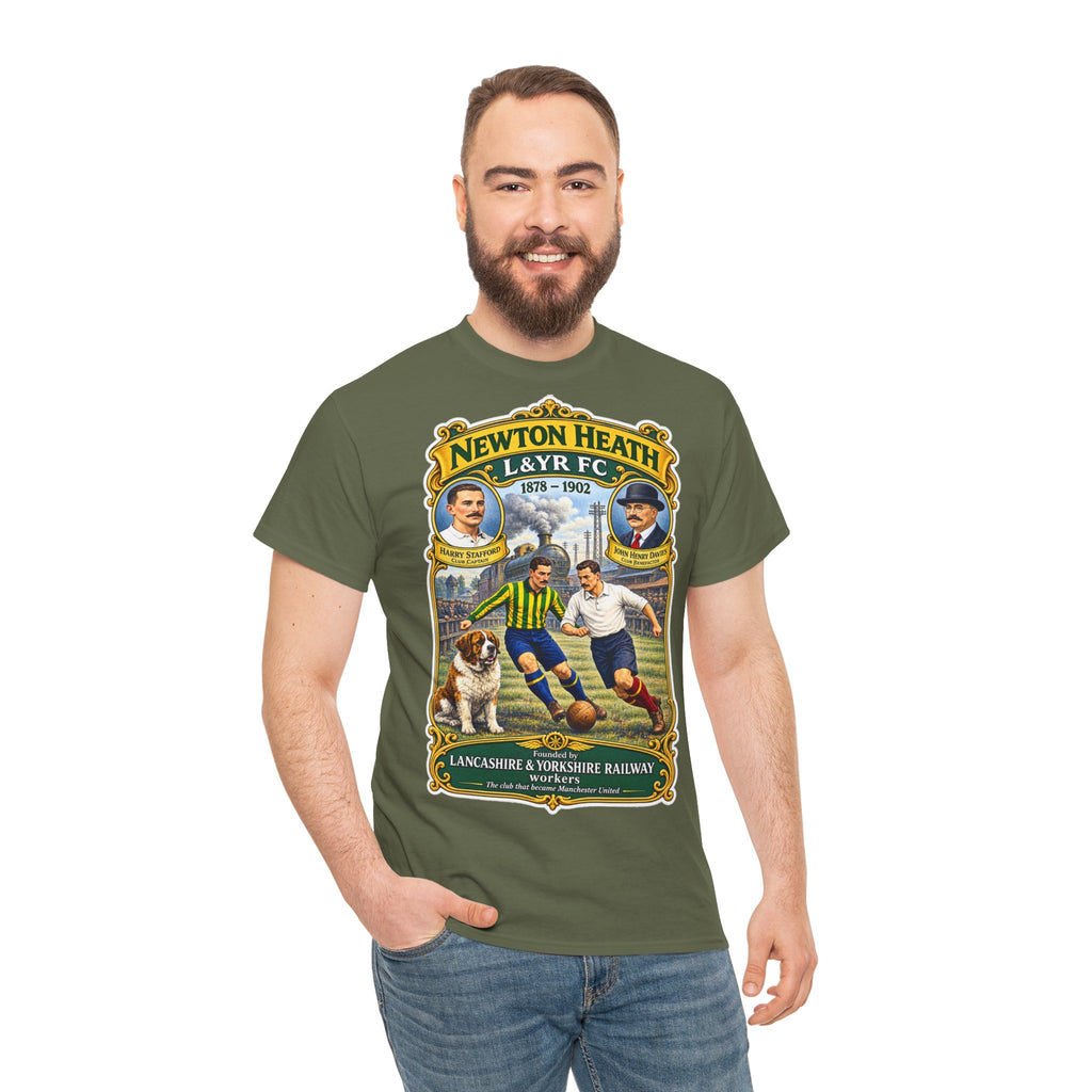 Newton Heath L&YR FC Vintage Football Tee — Lancashire & Yorkshire Railway Soccer Shirt