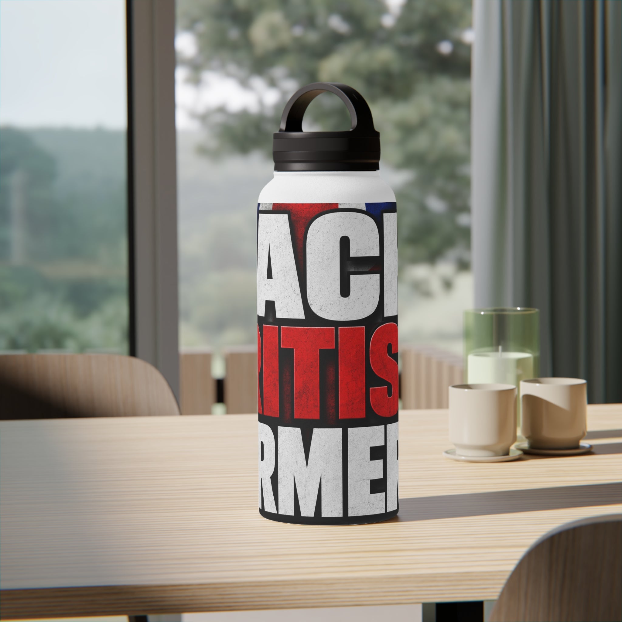 Back British Farmers Stainless Steel Water Bottle — Union Jack Patriotic Insulated Bottle