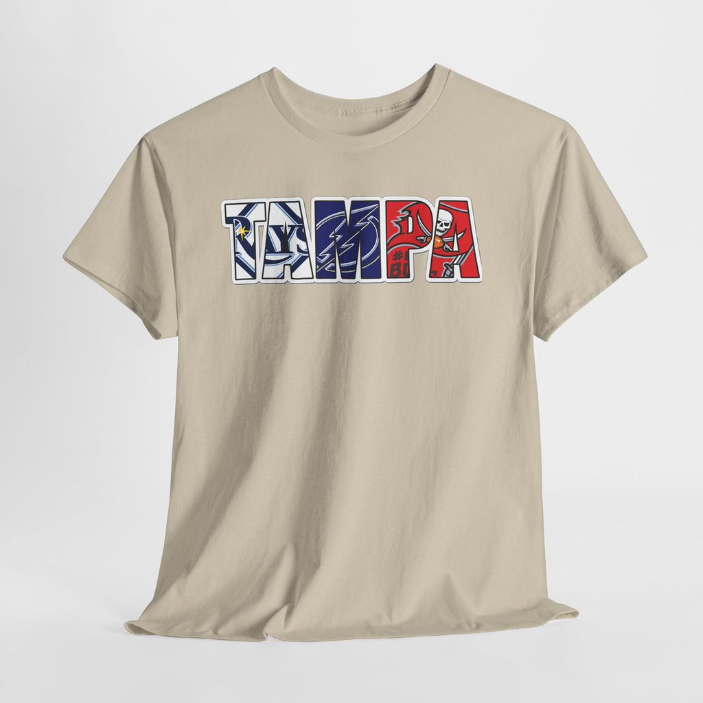 Tampa Block Letter Tee — Florida Flag Graphic T‑Shirt