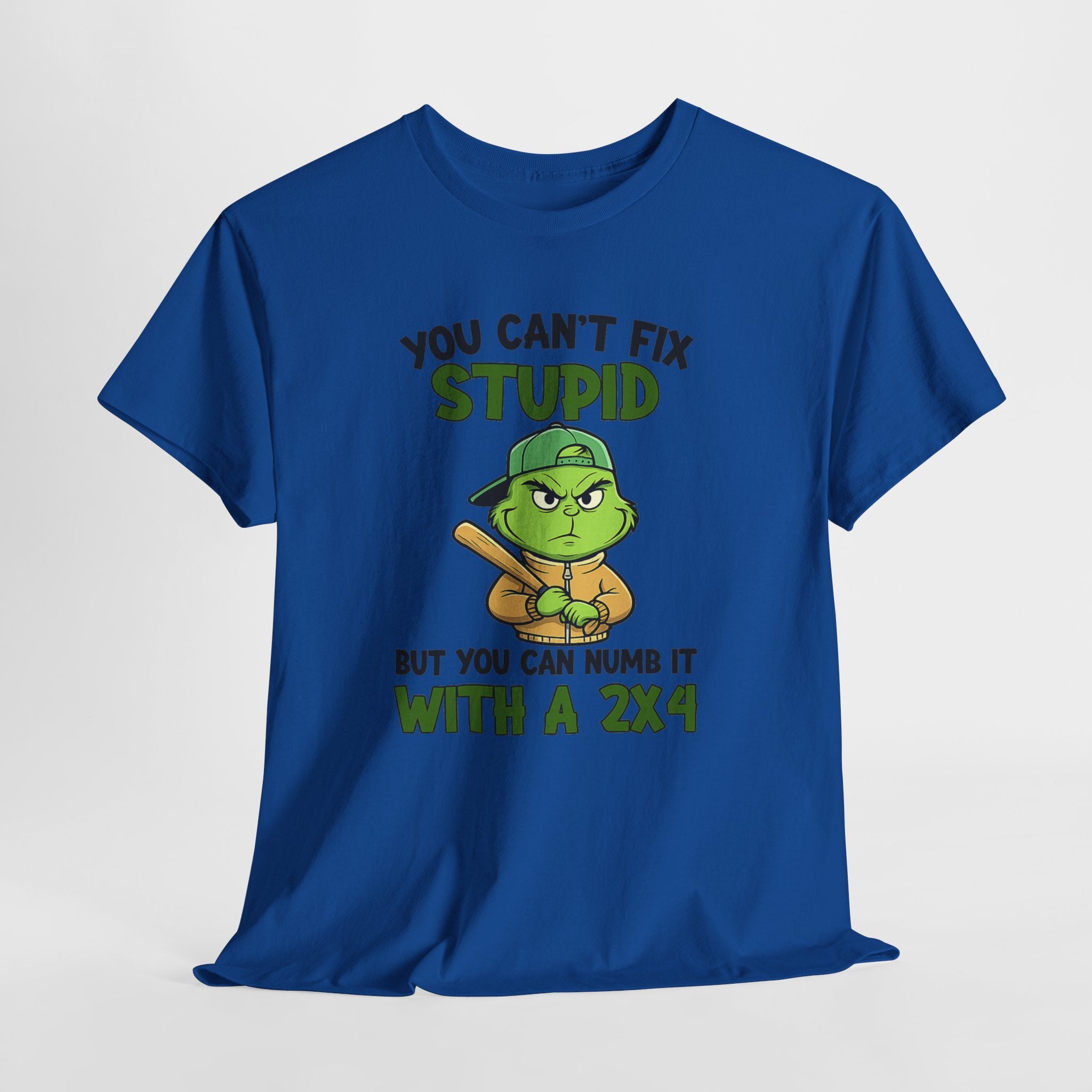 Funny Carpenter T‑Shirt — "You Can't Fix Stupid But You Can Numb It With a 2x4"