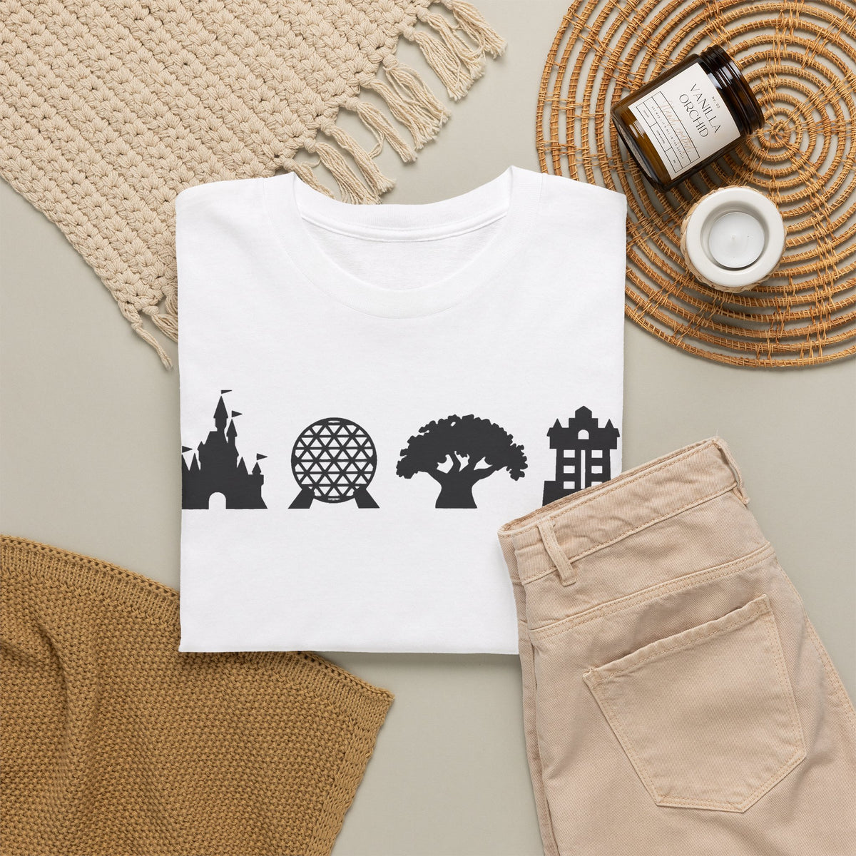 WDW theme parks Silhouettes Unisex Heavy Cotton Tee